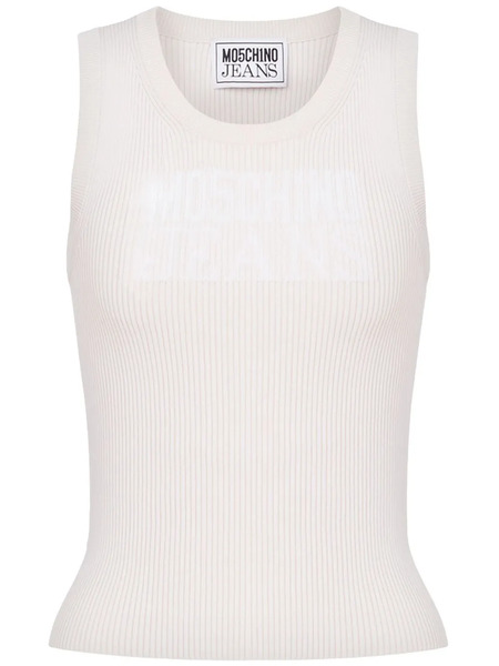  Moschino Jeans Ribbed Tank Top - Neutrals 