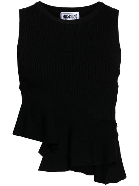 Moschino Jeans Ruffled Detailing Top - Black 