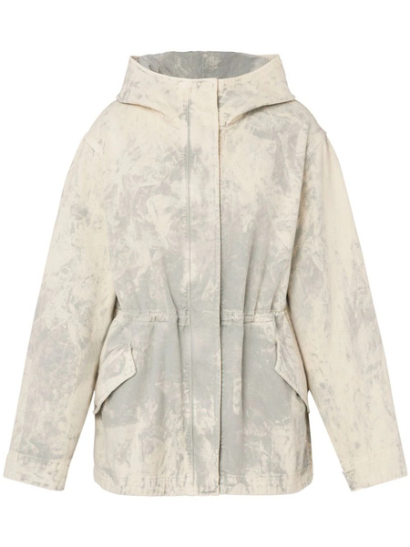  Moschino Jeans Tie-dye Hooded Cotton Jacket - White 