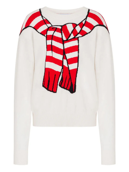  Moschino Jeans Trompe-l'œil Graphic Sweater - White 