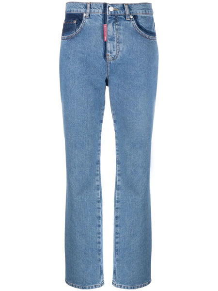  Moschino Jeans Two-tone Straight-leg Jeans - Blue 