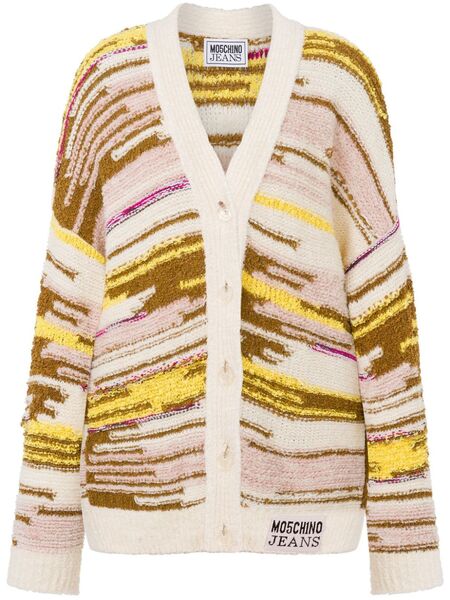  Moschino Jeans V-neck Cardigan - White 
