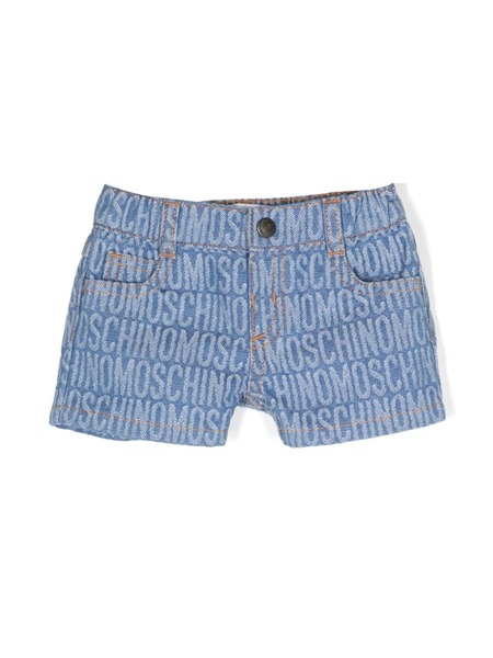  Moschino Kids All-over Logo-jacquard Shorts - Blue 