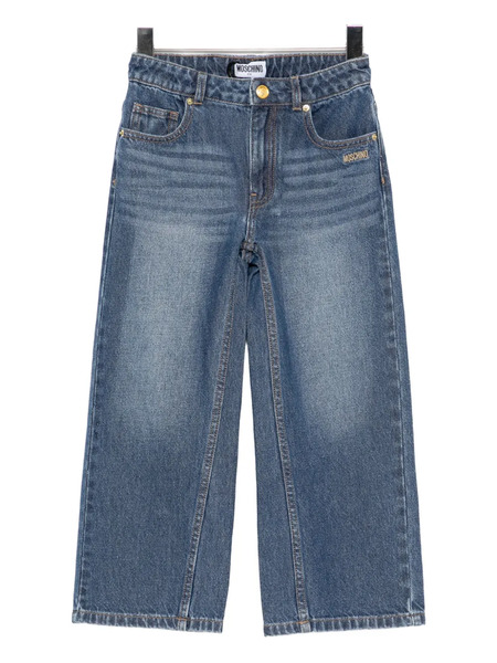  Moschino Kids Bear-embroidered Jeans - Blue 