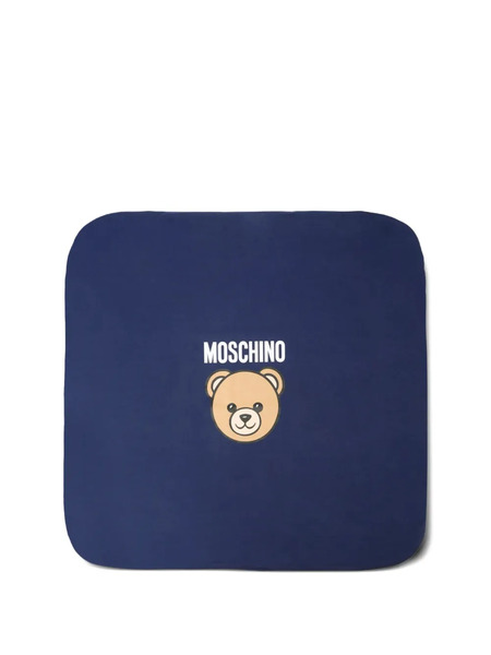  Moschino Kids Bear Logo Blanket - Blue 
