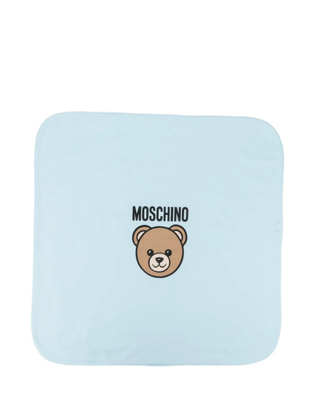  Moschino Kids Bear-motif Blanket - Blue 