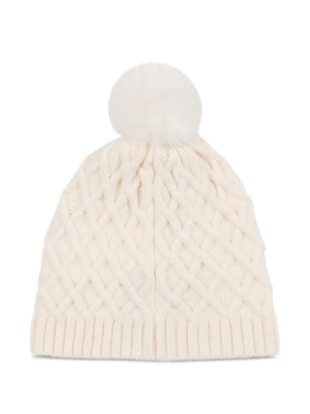  Moschino Kids Cable-knit Beanie - White 