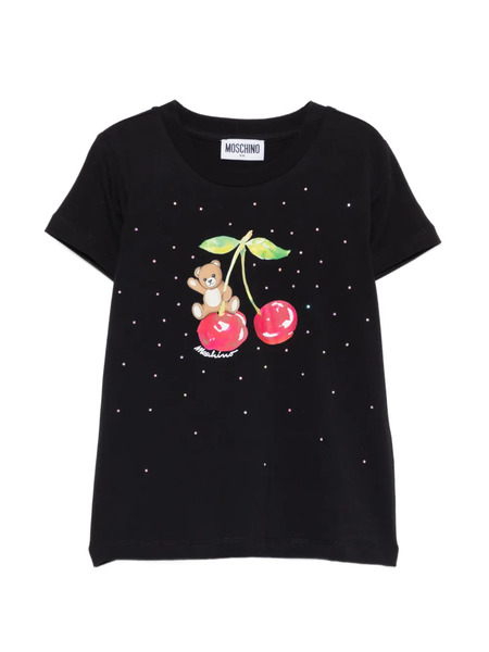  Moschino Kids Crystal-embellished T-shirt - Black 