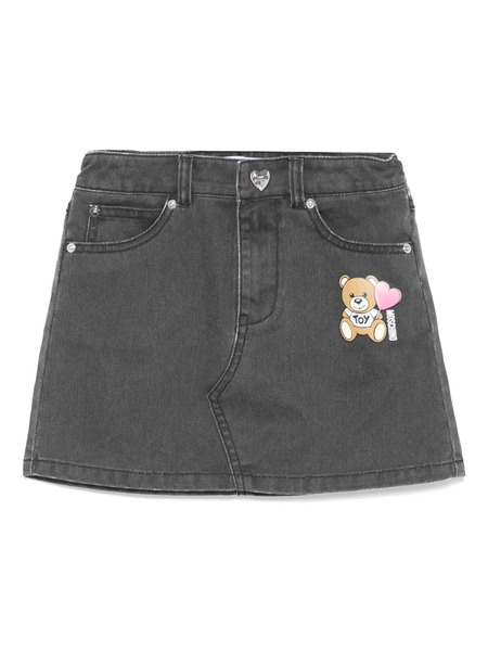  Moschino Kids Denim Mini Skirt - Black 