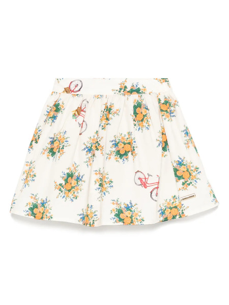  Moschino Kids Floral-print Skirt - Yellow 
