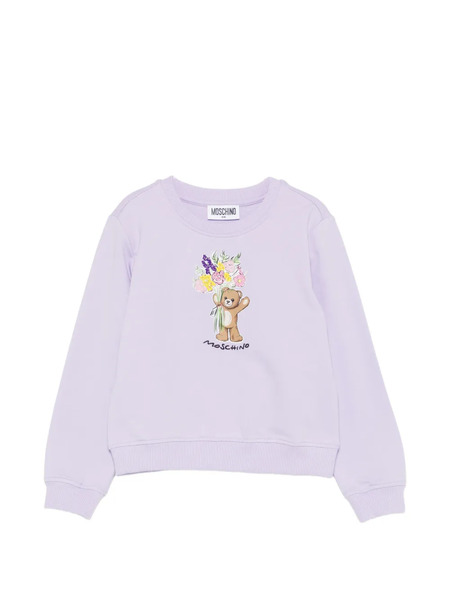  Moschino Kids Floral Teddy Sweatshirt - Purple 