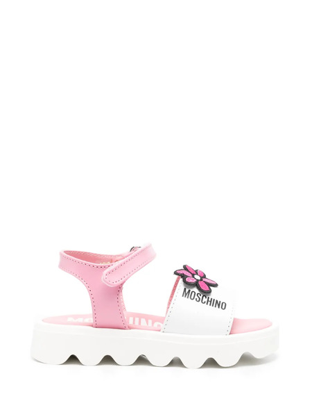  Moschino Kids Flower-patch Sandals - Pink 