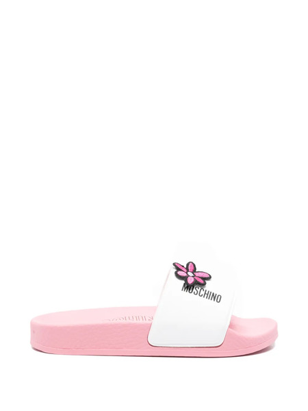 Moschino Kids Flower-patch Sandals - White 