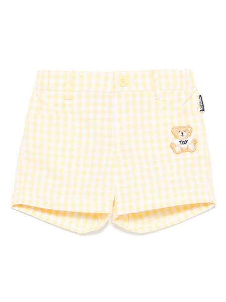  Moschino Kids Gingham-print Shorts - Yellow 