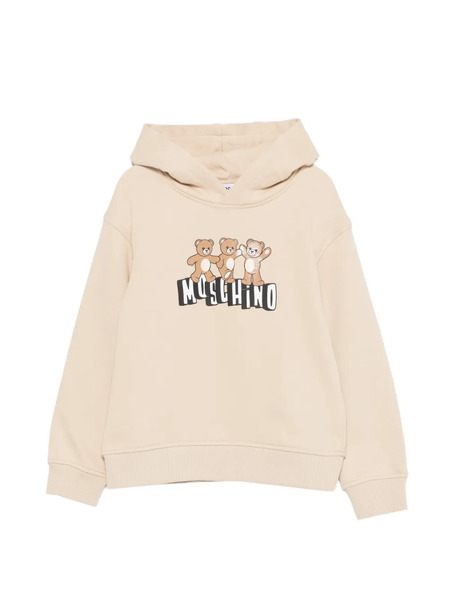  Moschino Kids Graphic Hooded Sweatshirt - Neutrals 