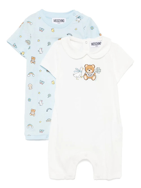  Moschino Kids Graphic-print Rompers (pack Of Two) - Blue 