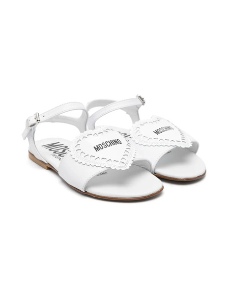  Moschino Kids Heart-motif Sandals - White 