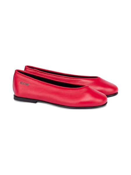  Moschino Kids Leather Ballerinas - Red 