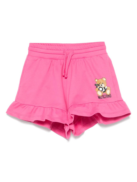  Moschino Kids Leo Teddy-print Shorts - Pink 
