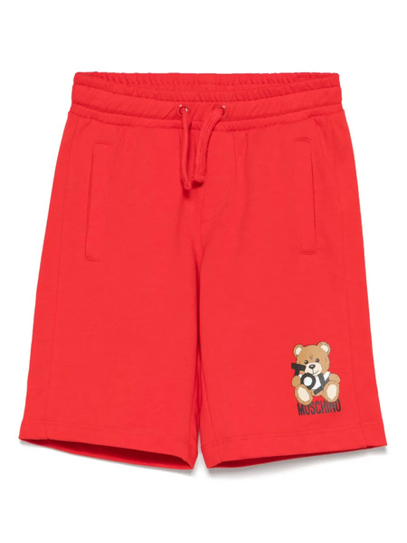  Moschino Kids Leo Teddy-print Shorts - Red 