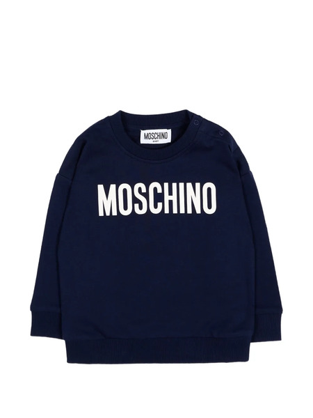  Moschino Kids Logo Crew-neck Sweatshirt - Blue 