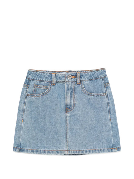  Moschino Kids Logo Denim Skirt - Blue 