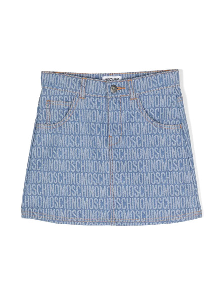  Moschino Kids Logo-jacquard Mini Skirt - Blue 