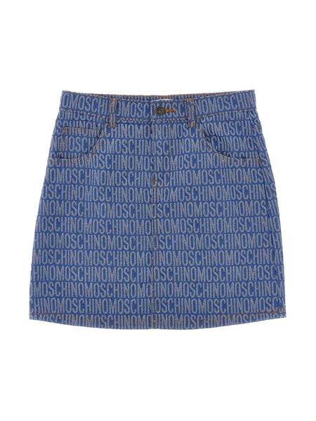  Moschino Kids Logo-jacquard Miniskirt - Blue 