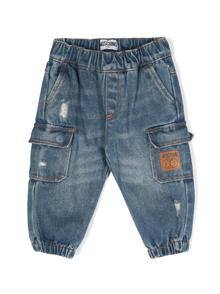  Moschino Kids Logo-patch Tapered Jeans - Blue 