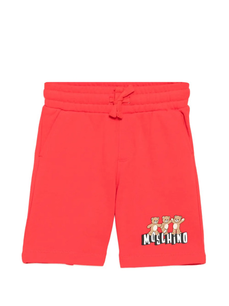  Moschino Kids Logo Teddy Shorts - Red 