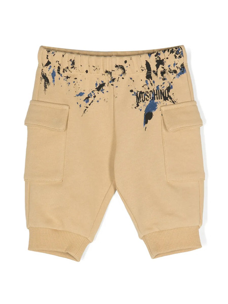  Moschino Kids Paint-splatter Track Pants - Neutrals 