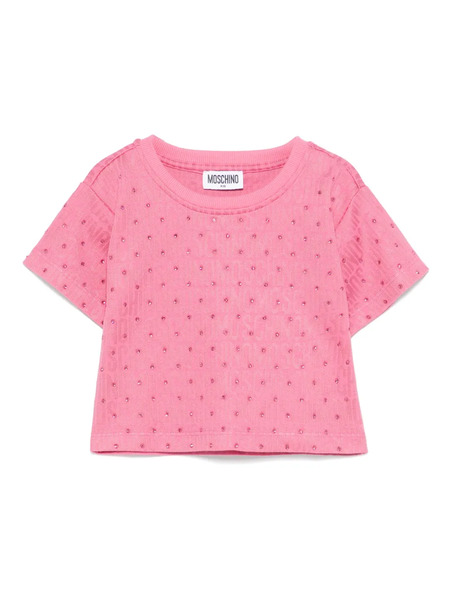  Moschino Kids Rhinestone T-shirt - Pink 