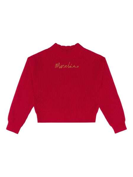  Moschino Kids Ribbed Wool Sweater - Red 