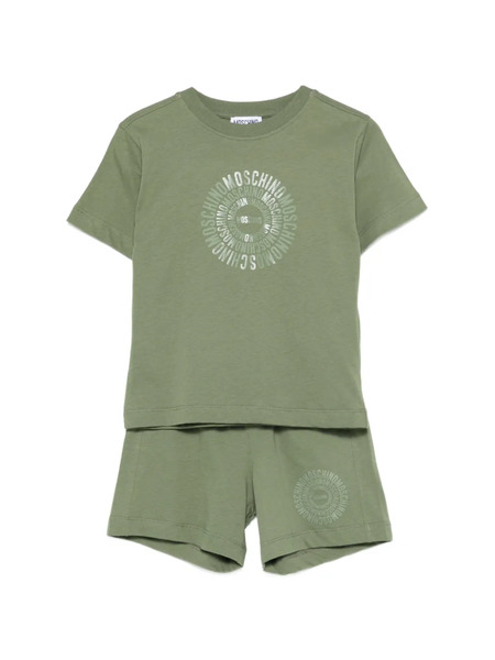  Moschino Kids Round-print Shorts Set - Green 