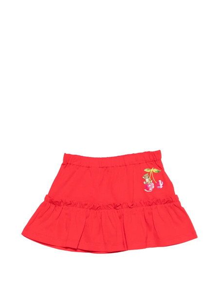  Moschino Kids Ruffled Bear-print Skirt - Red 