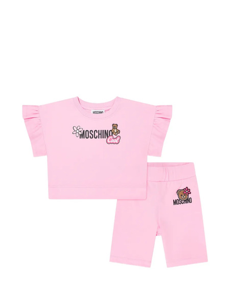  Moschino Kids Ruffled-sleeves Shorts Set - Pink 