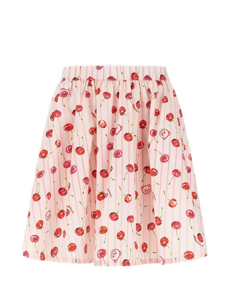  Moschino Kids Striped Cherry-print Skirt - Pink 