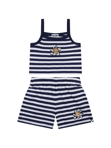  Moschino Kids Striped Shorts Set - Blue 