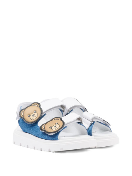  Moschino Kids Teddy-applique Sandals - Blue 