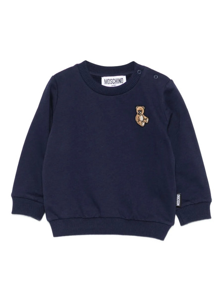  Moschino Kids Teddy Bear-embroidered Sweatshirt - Blue 