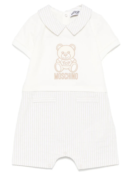  Moschino Kids Teddy Bear-motif Romper - Neutrals 