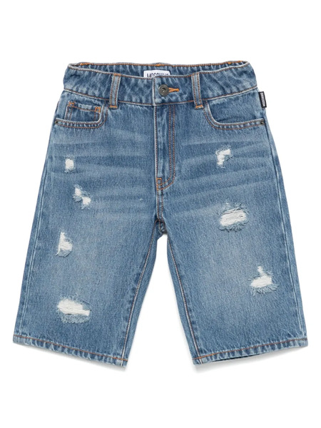  Moschino Kids Teddy Bear-patch Shorts - Blue 