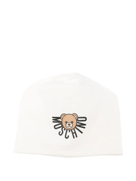  Moschino Kids Teddy Bear-print Beanie - Neutrals 
