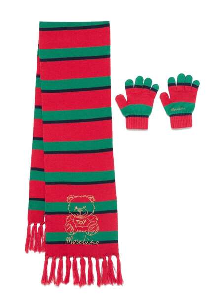  Moschino Kids Teddy Bear Scarf - Red 