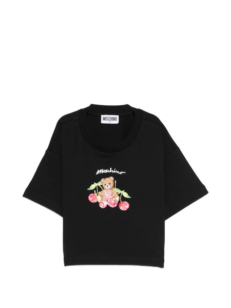  Moschino Kids Teddy Cherry T-shirt - Black 