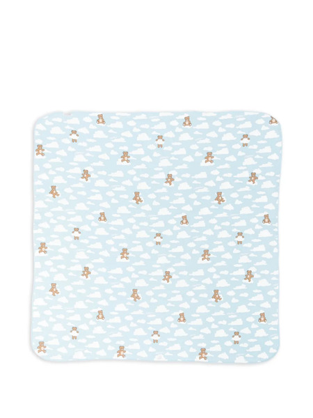  Moschino Kids Teddy Clouds Blanket - Blue 