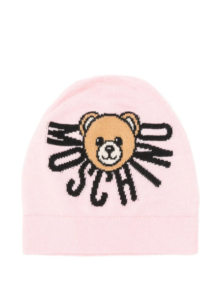  Moschino Kids Teddy-embellishment Beanie - Pink 