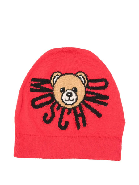  Moschino Kids Teddy-embellishment Beanie - Red 