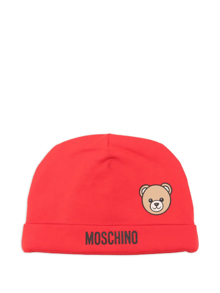  Moschino Kids Teddy-logo Beanie - Red 
