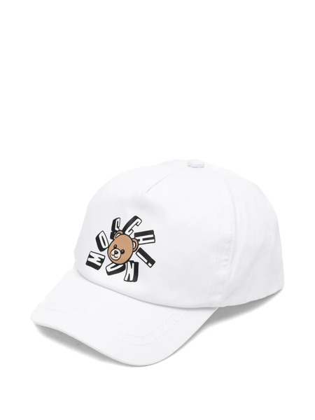  Moschino Kids Teddy Logo Cap - White 